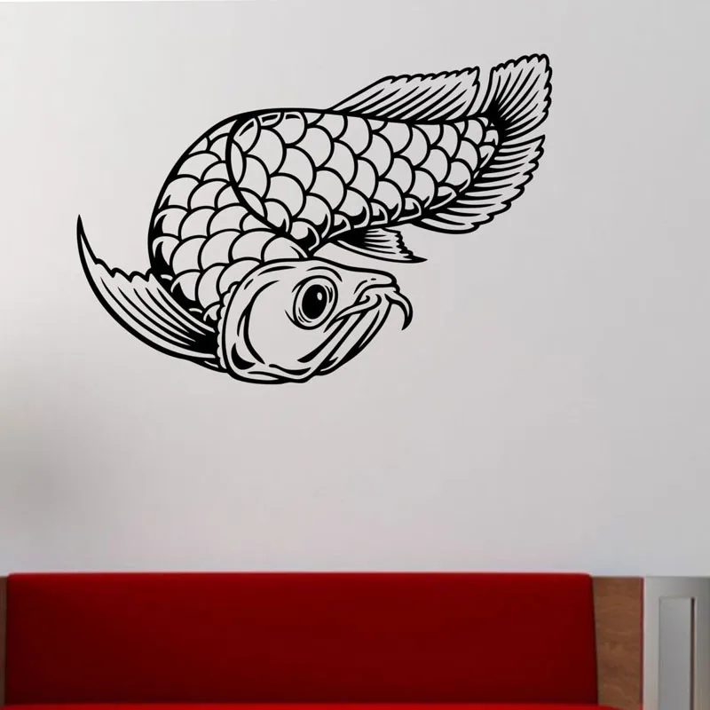 Asian Arowana Fish Wall Stickers Home Decor Living Room Bedroom Wall