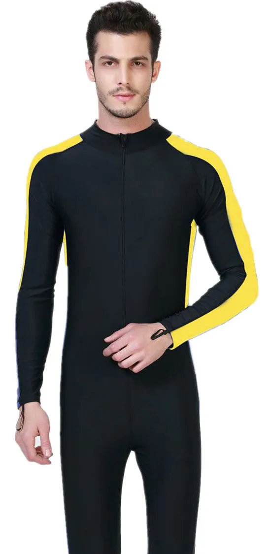 Professional Surfing Swimwear Mens One piece Swimsuit Lycra Front Zip