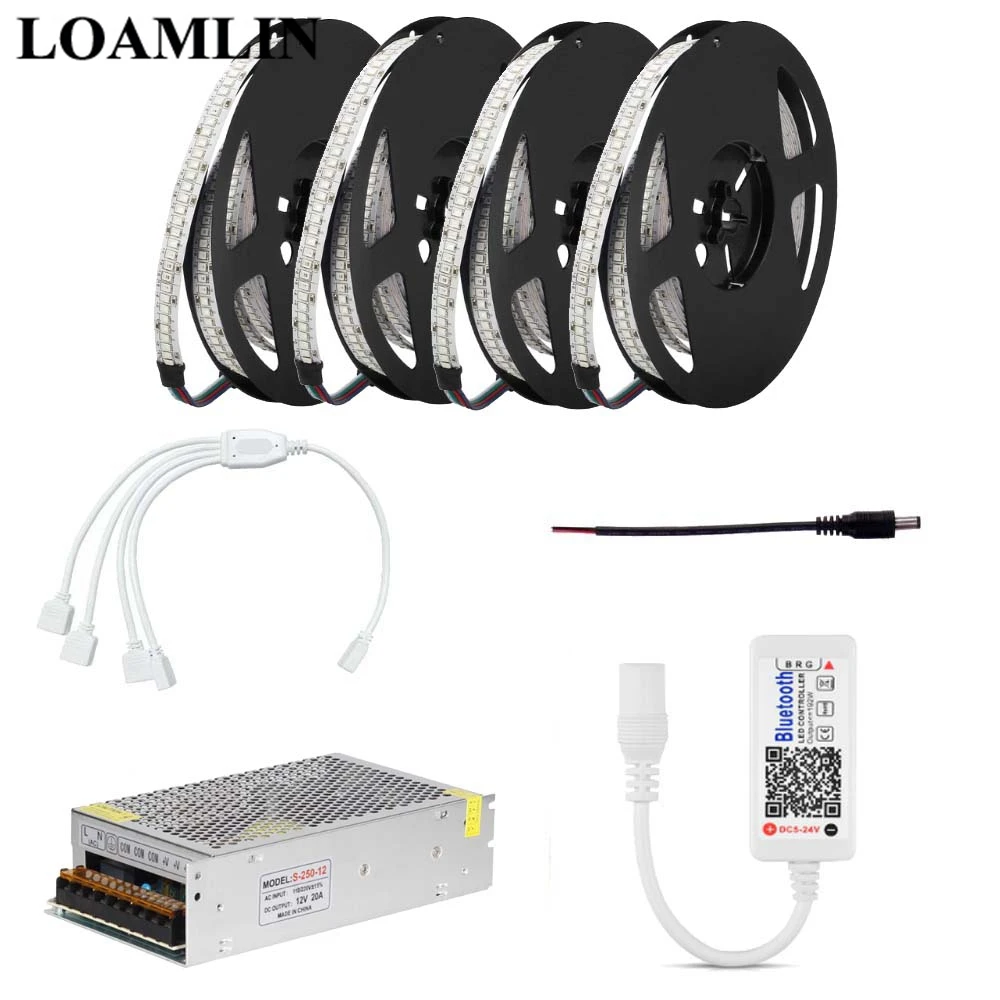 

5M 10M 15M 20M 2835SMD 234Leds/m RGB Led Strip Light With Bluetooth RGB Led Controller DC12V Power Supply Kit