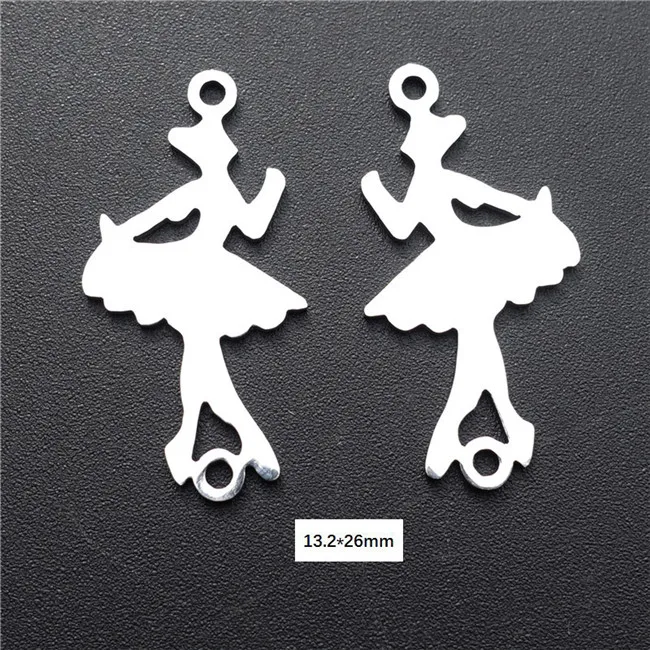 ballet girl Соединители из нержавеющей стали, сглаза, Русалка, Дева Мэри, король, королева, Крыло ангела, любовник, подвески, DiyJewelry, поиск компонентов, 5 шт./лот - Цвет: ballet girl