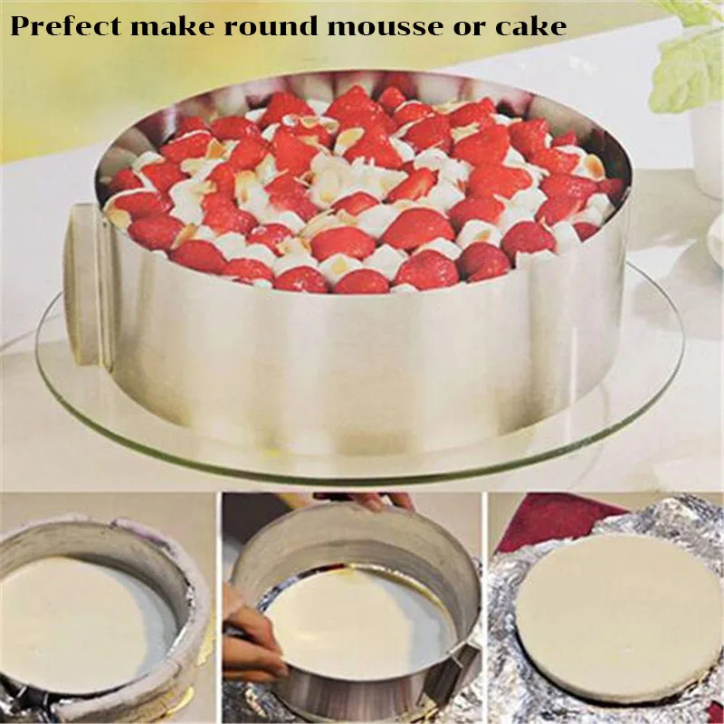 2 шт./компл. регулируемый торт мусс кольцо 3D Нержавеющая сталь круглые& квадратная форма для выпечки торта украшения выпечки Инструменты