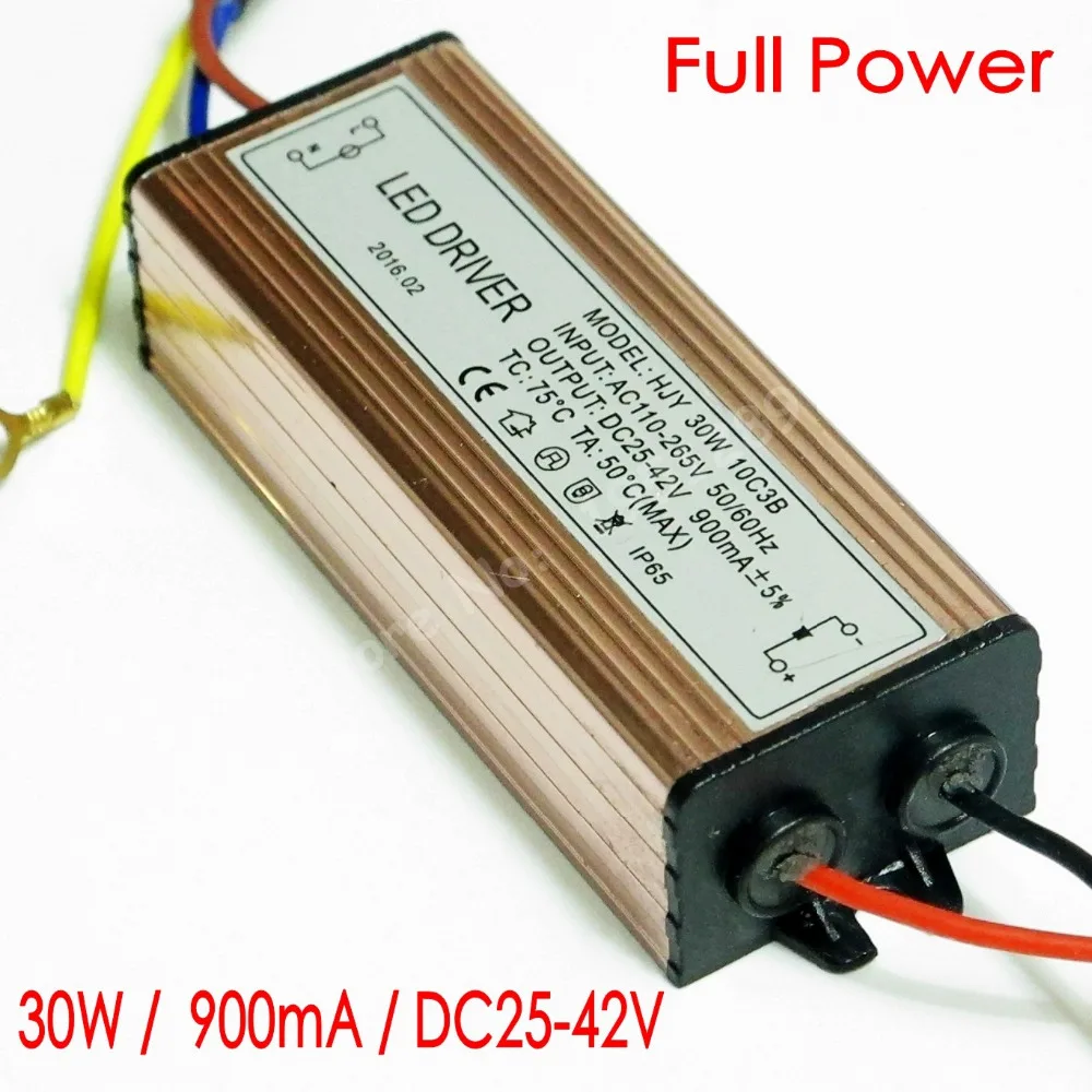 Waterproof IP65 LED Driver DC25 42V 30W 900mA led power supply