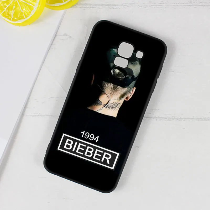 For Samsung Galaxy j8 j7 j6 j5 j4 j3 Plus Prime 2018 2017 2016 Black Silicone Phone Case Fashion justin bieber Style
