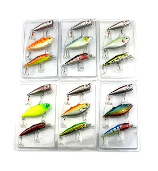 

6pcs Mixed Group Fishing Lures Hard Bait Set Minow Popper and VIB Bait Trout Perch Peche Fishing Bait Fishing Wobblers