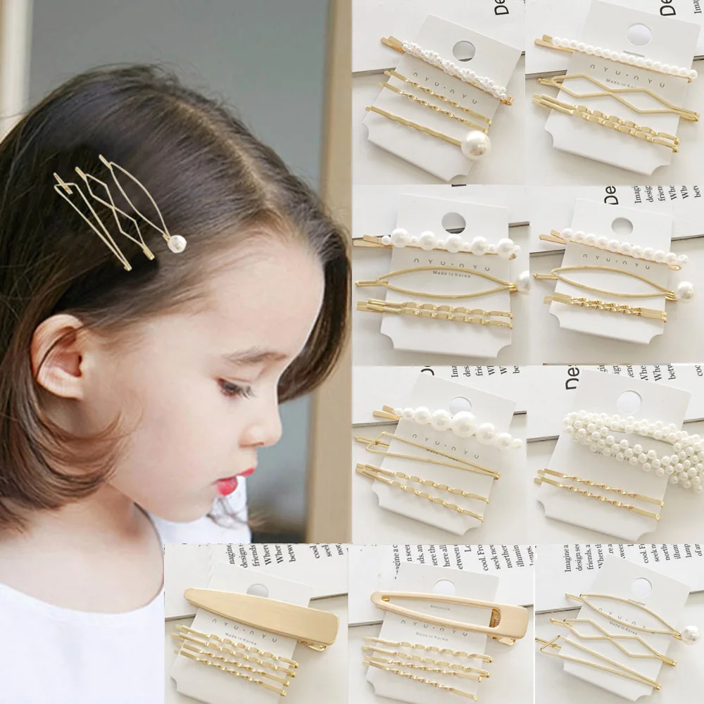 

Girls Hair Clips Cute Pearl Design Hair Pin Set Children Hairpin Princess Hair Accessories