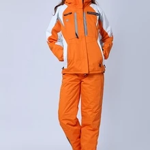 Лыжный костюм, женский, для любителей, для улицы, водонепроницаемый, Термальный, уплотненный, морозостойкий, лыжный костюм