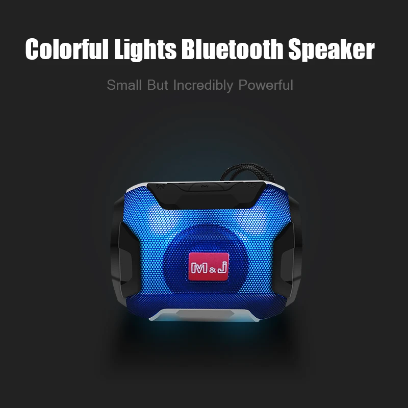 Bluetooth Колонка M & J со светодиодной подсветкой и поддержкой TF AUX USB|Портативные