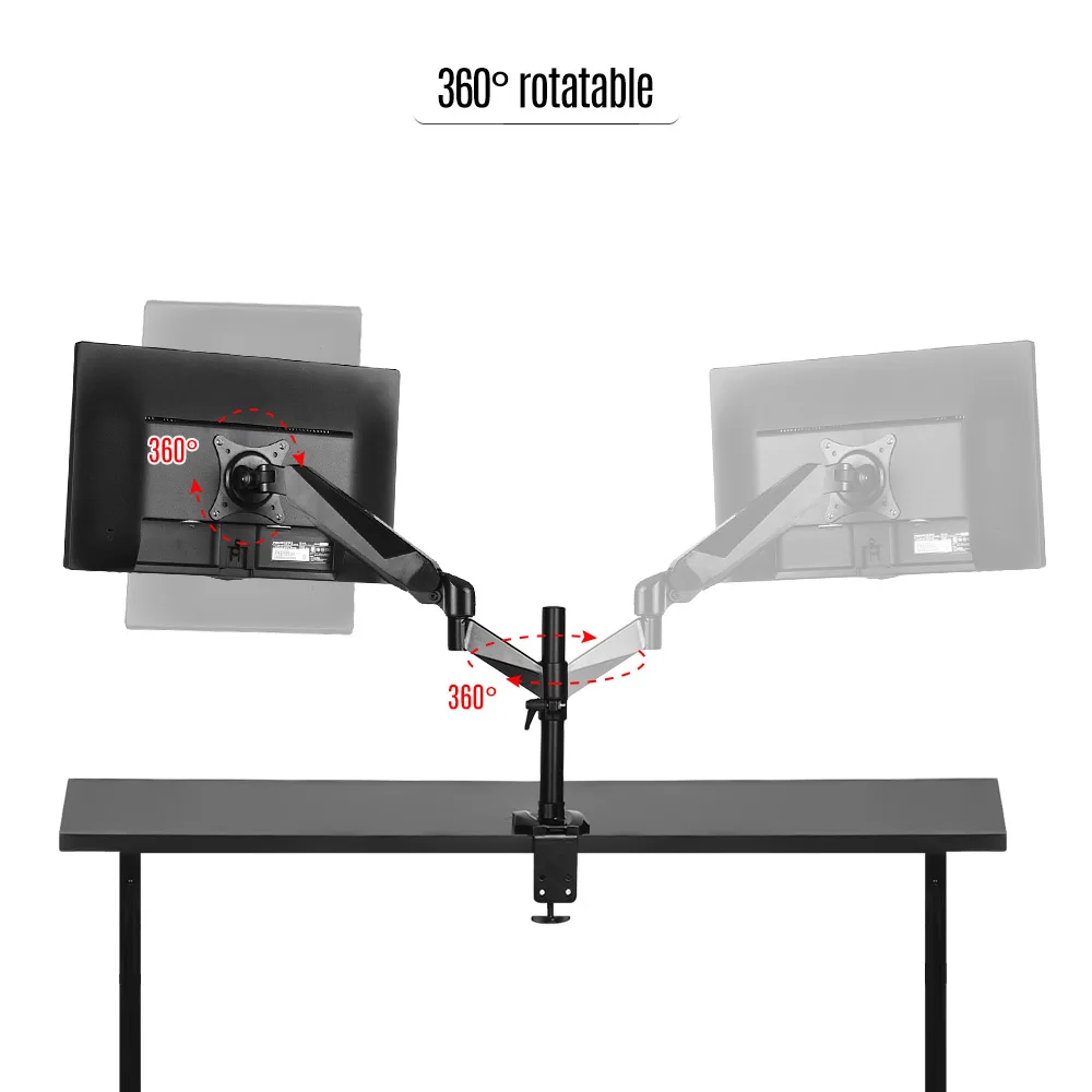 Регулируемая одинарная ЖК-монитор, настольная подставка, полный поворот движения, алюминиевый сплав для 1"-27", Компьютерный дисплей макс. 7 кг загружен