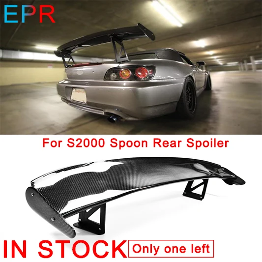 

For S2000 Carbon Fiber Spoon Rear Spoiler For Honda Glossy Fiber Trunk Wing Body Kit Trim Tuning Part
