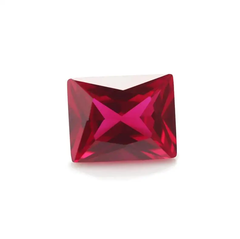 

50PCS 3x5~13x18mm Rectangle Shape Loose Stone Red stone synthetic corundum stone for jewelry 5# color Machine Cut