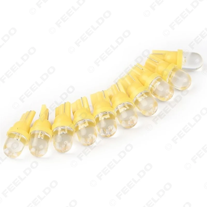 

50Pcs Auto Amber T10 194 168 Convex 1LED Car LED Bulbs with Wedge Base for Car Dashboards #FD-1000