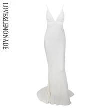 Love& Lemonade длинное платье с глубоким v-образным вырезом и открытой спиной LM1139