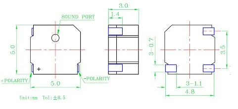 SMD зуммер 5030 Размер 5*5*3 мм частоты 4 кГц RFID пассивные электронные тег специальный зуммер