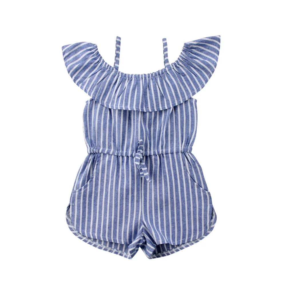 Aliexpress.com : Buy 2018 Toddler Kids Girls Clothes Stripe Blue Romper ...