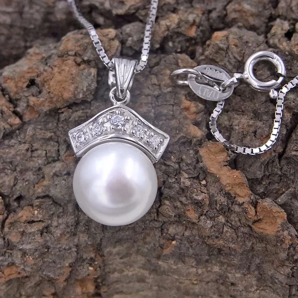 COLGANTE CHARM CORAZÓN con circonita 7 mm PLATA de ley 925 estuche regalo