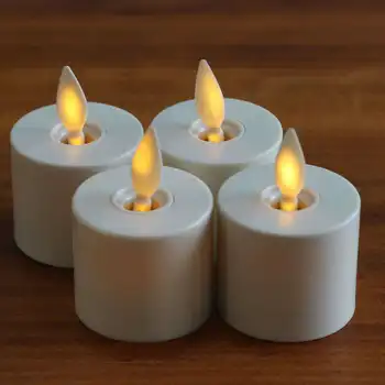 

120pcs Electronic Flameless TeaLight LED Votive Candle Swinging Dancing Moving Wick lamp Home Wedding Party Bar Xmas Decor-Amber