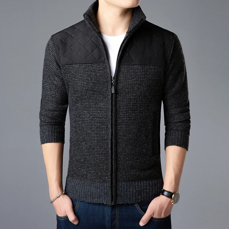 2019 جديد أزياء العلامة التجارية سترة للرجال Kardigan سستة يتأهل صداري Knitred سميكة الخريف الكورية نمط عارضة الرجال الملابس