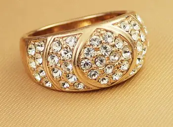 

Hot sale new Style >>>>Beautiful Yellow color Men's Jewelry white Crystal Ring free shipping with box