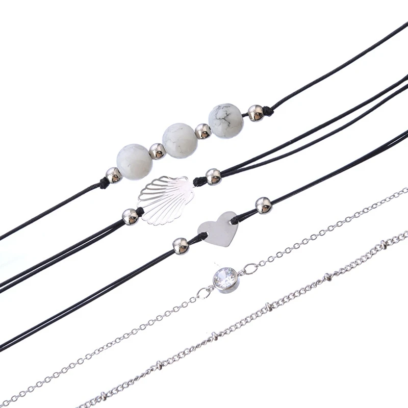 5 шт./компл. полые оболочки шаблон Циркон Любовь браслет для женщин Шарм Новая мода ювелирные изделия