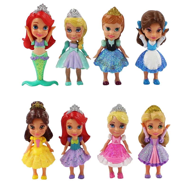 8 unids/lote 8 cm princesa muñecas kawaii la Sirenita Ariel muñeca Mini  figura Juguetes| | - AliExpress