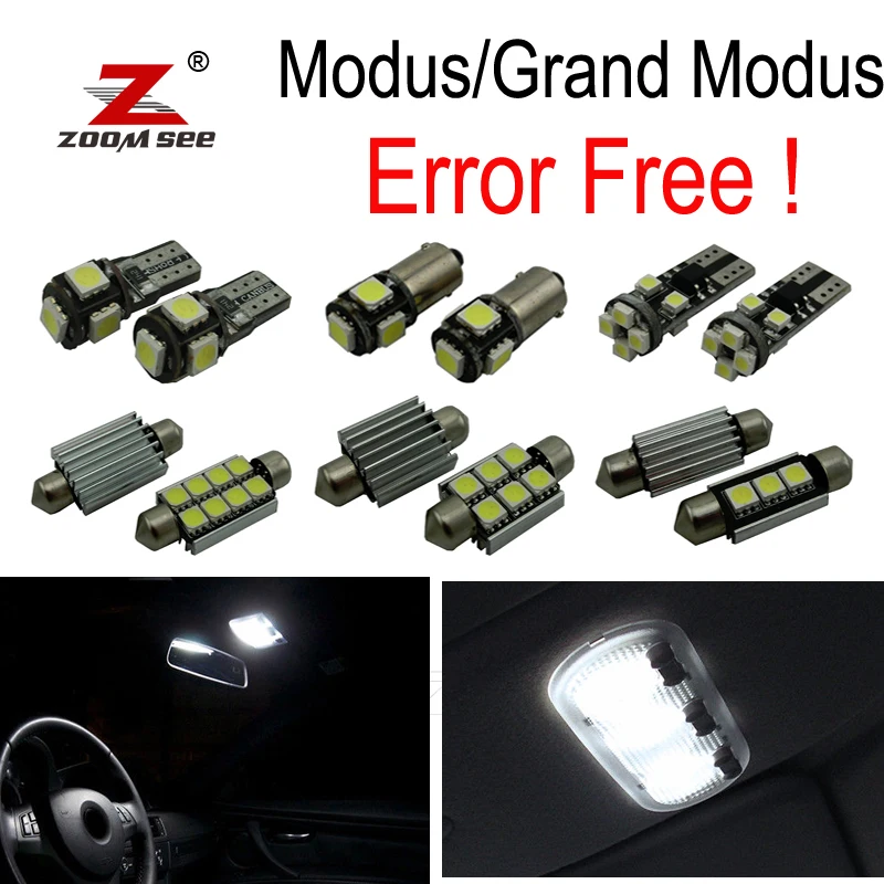 12 шт. x для 2004 2013 Renault Modus Grand безошибочный Автомобильный светодиодный светильник