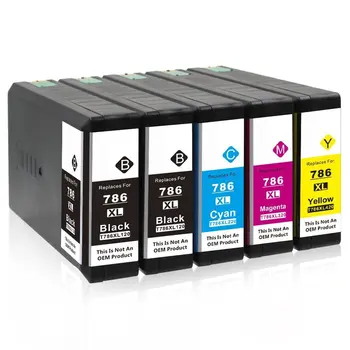 

5 Pack Compatible Ink Cartridge Replacement for Epson T786XL 786 XL (2 Black, 1 Cyan, 1 Magenta, 1 Yellow; 5-Pack)