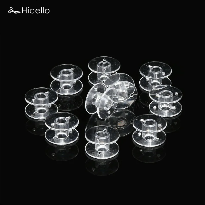 

Hicello 10pcs/bag Plastic Sewing Tool Thread String Empty Spools Clear Bobbin Spools For Brother Singer Sewing Machines 2x1cm