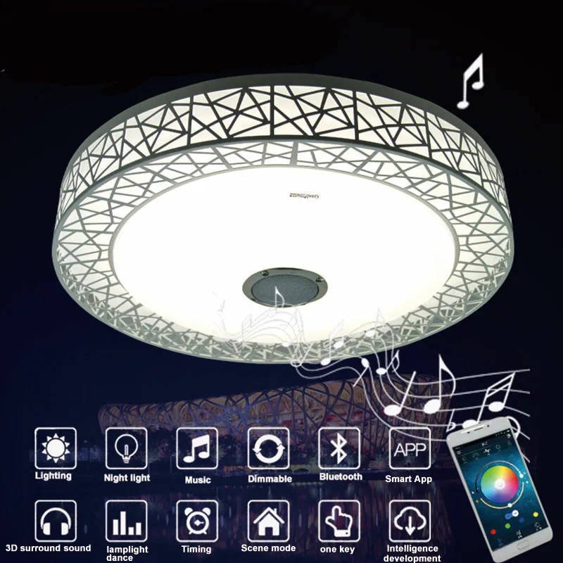 Music mounted Light 36W LED Music ceiling Light with Bluetooth & Music