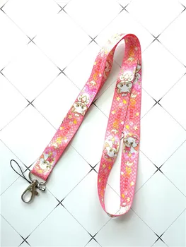 

10pcs/20pcs/50pcs/100pcs cartoon Marie Cat lanyard Neck Strap Lanyard Mobile Phone Key Chain ID Badge Key Chains