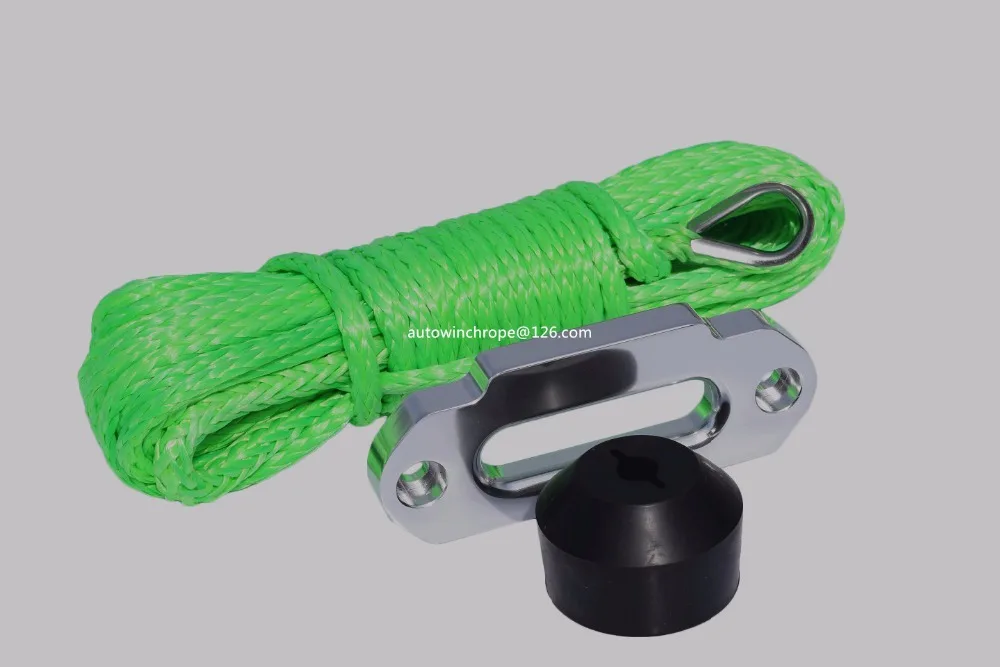 Green 6mm*15m Boat Winch Rope add Hawse Fairlead and Winch Hook Stop