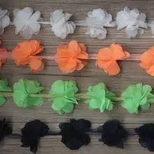 20y 6 см 6 лепестков ткань шифон в цветочек отделка для девочек аксессуары для волос шифоновая повязка на голову цветы
