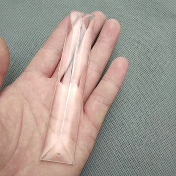 

20pcs/lot 22*100MM machine grinding clear triangle crystal bar prism chandelier crystal single holes Home Curtain Accessories