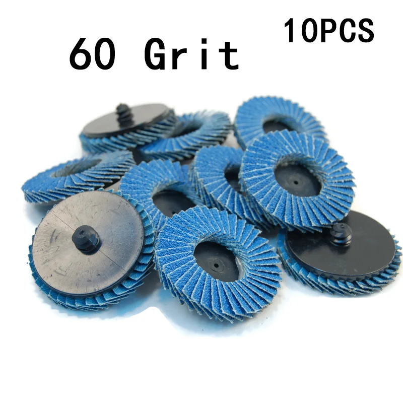 10-100pcs 2/" 60 Grit Flap Sanding Disc Wheel Type Roloc Threaded Twist Lock NEW