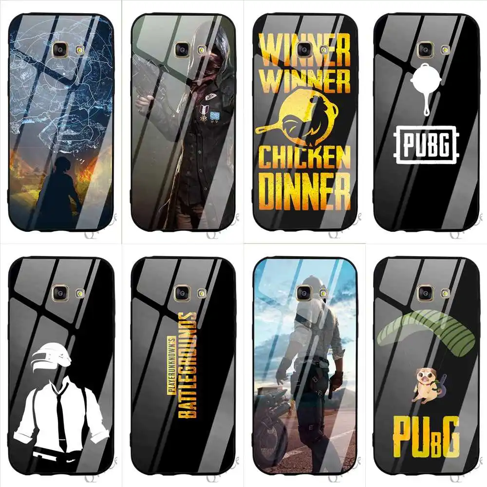 

Colorful PUBG Game Art Tempered Glass Phone Cover for Galaxy S7 Edge Case Note 9 8 S10 Samsung S8 S9 Plus Covers Back