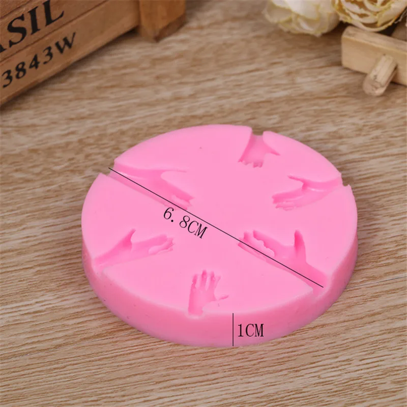 Circular Silicone Mold 5 Hands Shaped Handmade Soap Mold Cute fondant