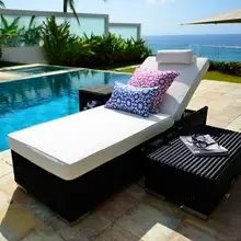 Лидер продаж уличная мебель плетеная Смола плетеная водостойкая кушетка
