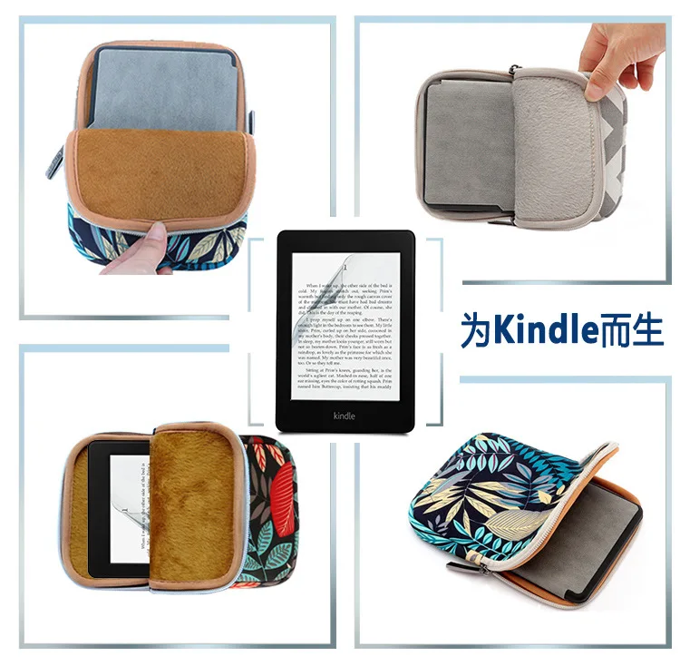 Новинка, Холщовая Сумка для планшета с принтом для Amazon Kindle Paperwhite 1, 2, 3, 4,, 6 дюймов, чехол для электронной книги для женщин, мужчин и мальчиков