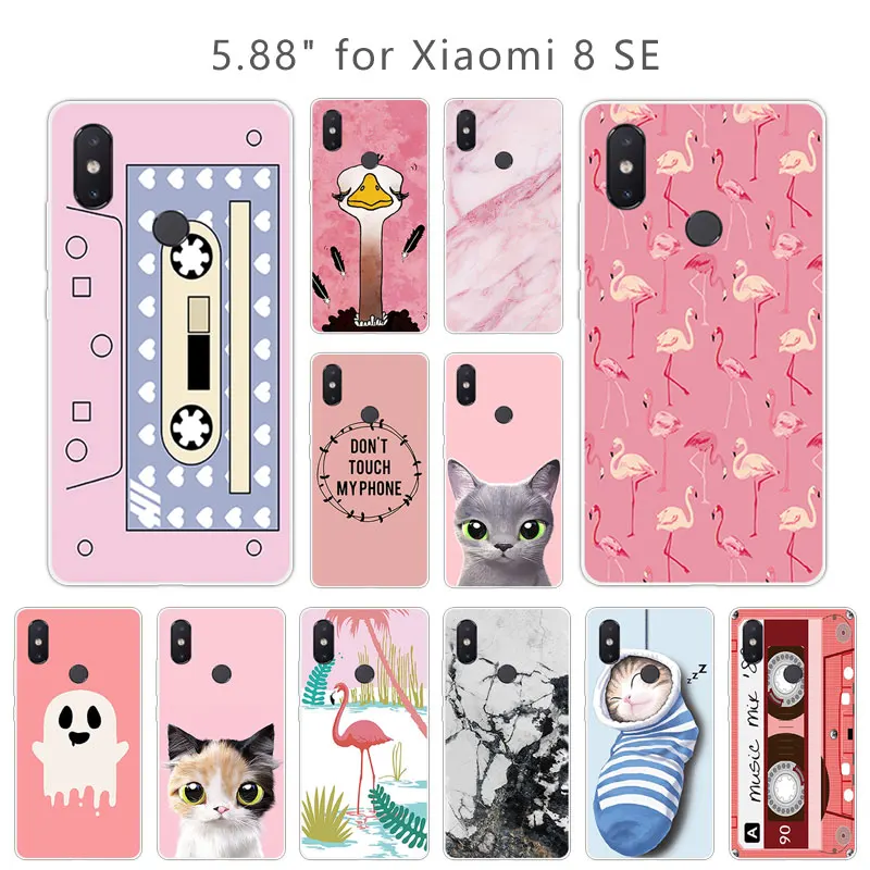 Для Coque Xiaomi Mi8 SE M8SE Силиконовый ТПУ розовый чехол для Fundas 8 M 8SE Capa Xiomi Mi8SE чехлы