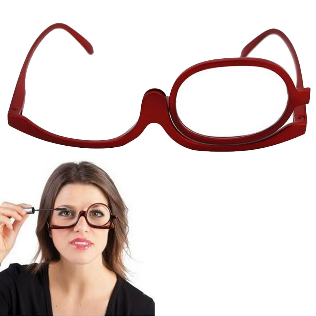 1 шт. увеличительное очки вращающийся макияж очки для чтения+ 1,0+ 1,5+ 2,0+ 2,5+ 3,0+ 3,5+ 4,0 Складные очки Косметическая общего