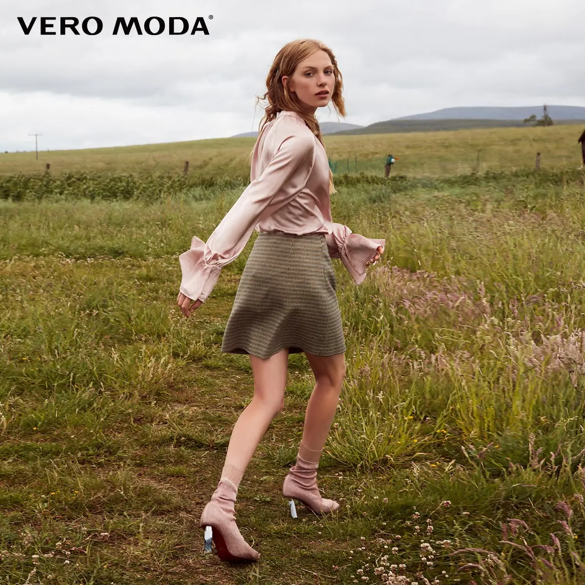 Vero Moda осень креативный пошив металлические пуговицы Хаундстут юбка | 318316517