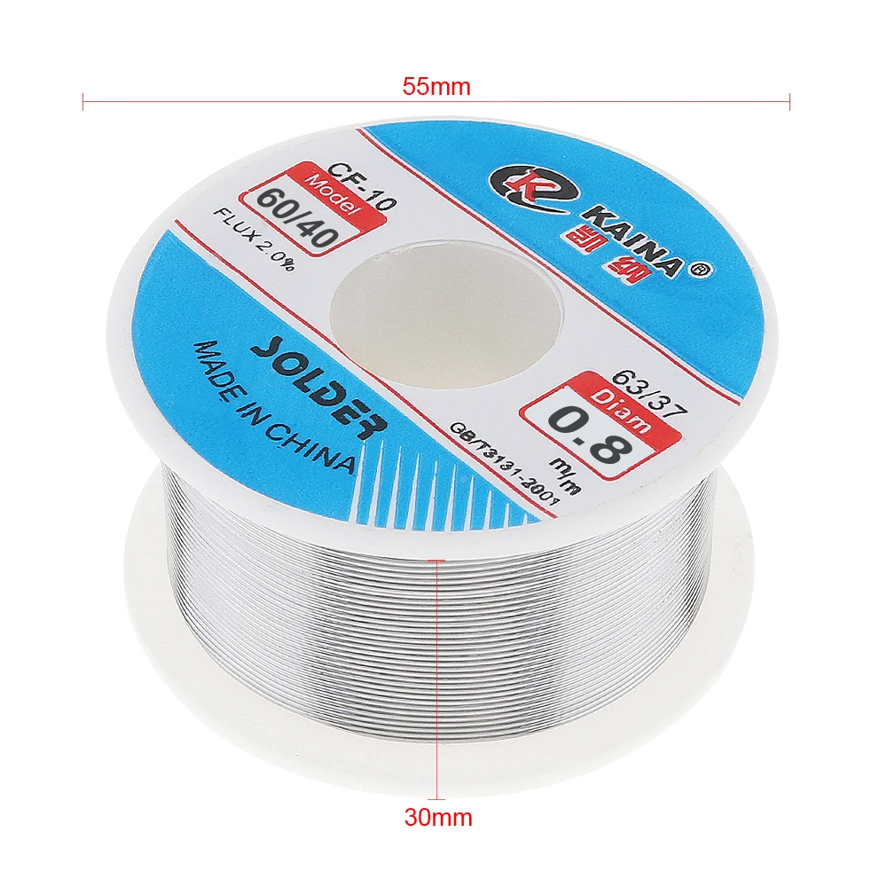 60/40 100g 0.8mm-2.0mm Tin Fine Wire Core 2% Flux Welding Solder Wire with Rosin and Low Melting Point