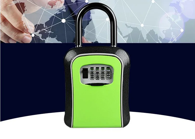Outdoor Key Safe Box Hook Type Keys Storage Box Padlock Password Lock Alloy Steel Material Keys Security Organizer Boxes (2)