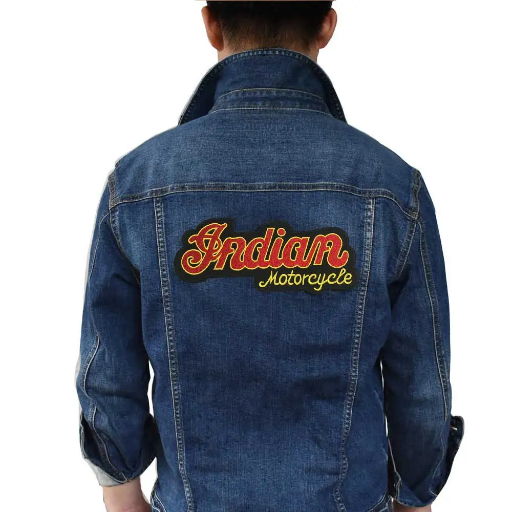 

Indian motor Patch Iron On Patch Embroidered Applique Sewing Label punk biker Patches Clothes Stickers Apparel Accessories Badge