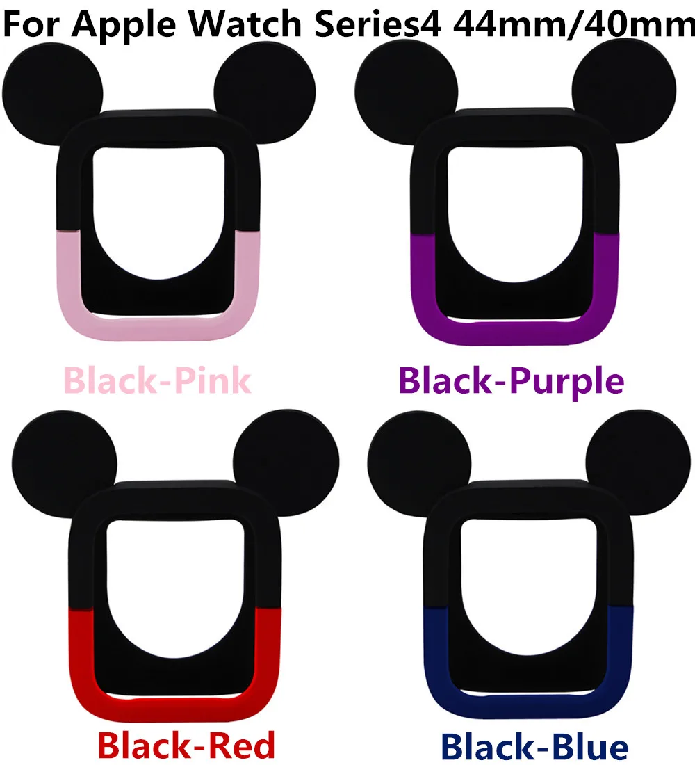

Mickey Mouse Series Apple Watch Protective Shell Soft Silicone Material Apple Watch 4 Bumper Cover 44mm 40mm Case Button Cute Ca