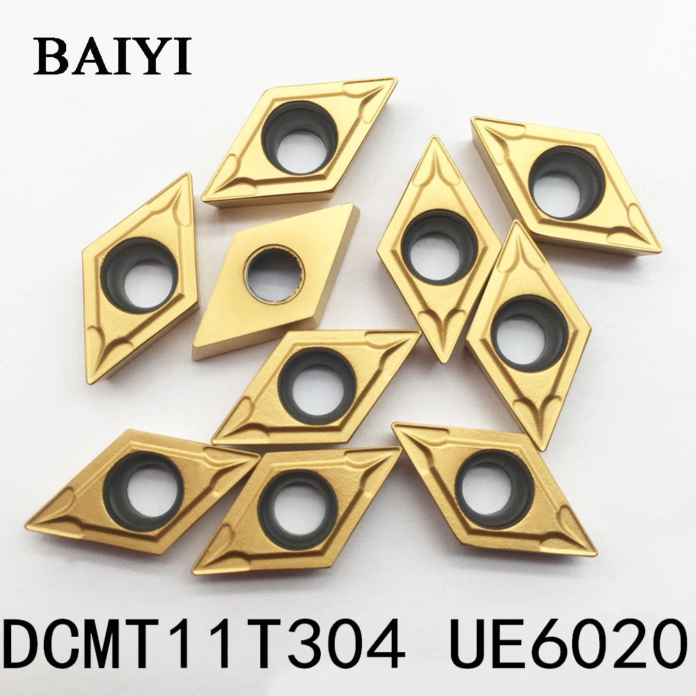 

10PCS DCMT11T304 DCMT32.51 UE6020 carbide inserts Internal Turning tool DCMT 11T304 Lathe Tools Milling cutter CNC tool
