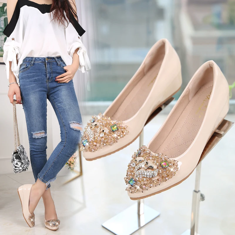

Flat Shoes Women Baleriny Shoes Woman 2019 Loafers Ladies Heightening Shoes Spring Summer Pu Leather Loafers Ballet Shoes