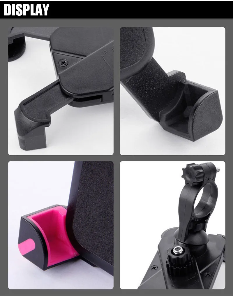 Top Universal 360 Degree Rotation Bike Bicycle Motorcycle Handlebar Clip Stand Phone Holder Bracket Mount Shockproof for 3.5-6.5" 10