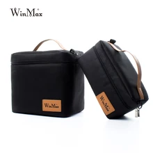 2017 Winmax Grande Aislado Picnic hielo Cooler Bag 2 sets entrega de pizza Pan negro Bolsas de Almuerzo Térmica Bolsas para Alimentos bolsos