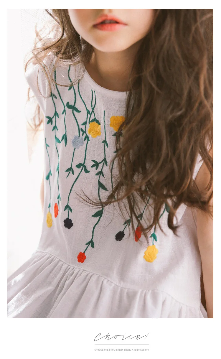 2017 Summer Princess Dress for Teenagers Junior Girls Cotton Embroidery Floral Little Girls Dresses 4 5 6 7 8 9 10 11 12 13 14  years old little big teenage girls summer dress for kids girls  (7)