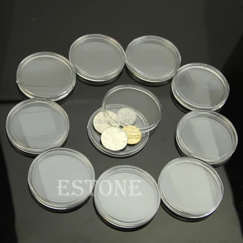 

10pcs 50mm cas clairs rondes Numismatique stockage Capsules Holder Plastic Round